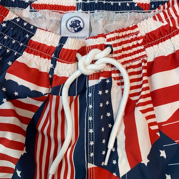 NWOT The OG Patchwork Swim Trunk by Southern Proper Men’s - Picture 9 of 14